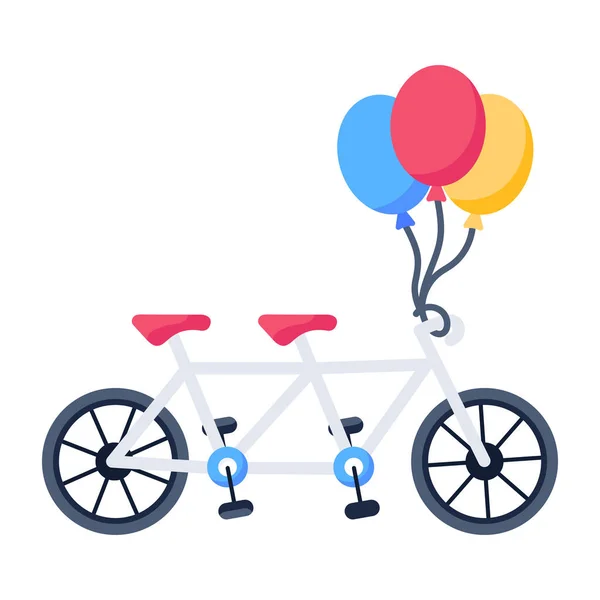 Ποδήλατο Μπαλόνια Και Την Καρδιά Διανυσματικό Σχεδιασμό Απεικόνισης — Διανυσματικό Αρχείο