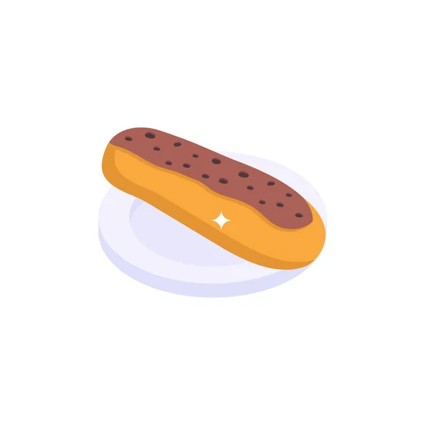 Delicioso Donut Con Icono Salchicha Diseño Ilustración Vector — Vector de stock