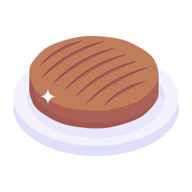 Lezzetli ekmek ikonu. Beyaz arkaplanda izole edilmiş web tasarımı için fırın gıda vektör simgelerinin izometriği