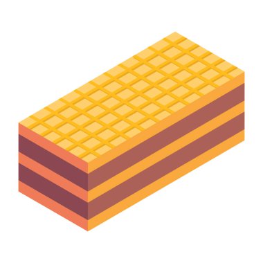 Çikolata ikonu. Beyaz arkaplanda izole edilmiş web tasarımı için tatlı tatlı tatlı vektör simgelerinin izometriği