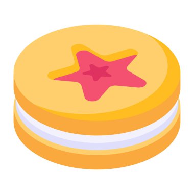 Kek. Web simgesi basit illüstrasyon