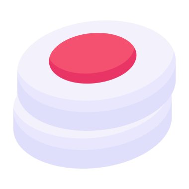 yuvarlak pembe daire simgesi. ağ için çikolata topu vektör simgelerinin karikatür çizimi