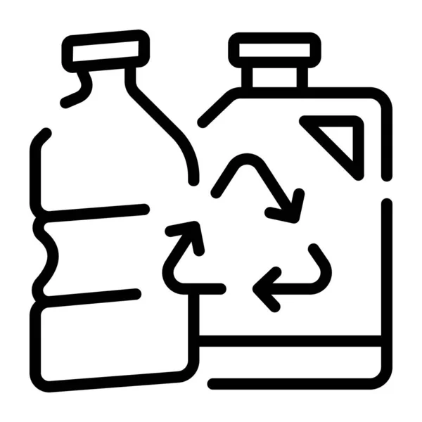 Papierkorb Symbol Umriss Recycling Abfallvektor Symbolstock Illustration Isoliert Auf Weißem — Stockvektor
