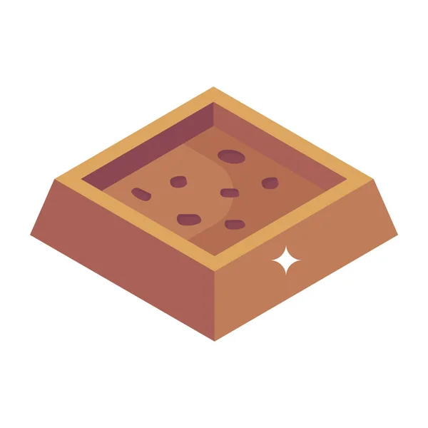 Chocolate Chip Cookie Isometric Icon Vector Flat Style Illustration Eps — Stock Vector