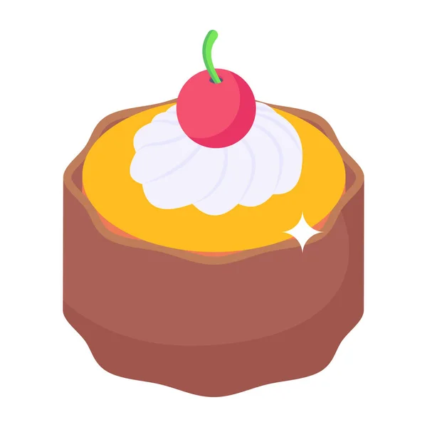 Delicioso Pastel Con Dulce Postre Vector Ilustración Diseño — Vector de stock