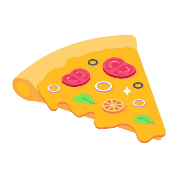 ピザのアイコン ウェブのためのパンのベクトルのアイコンのフラットイラスト — ストックベクタ