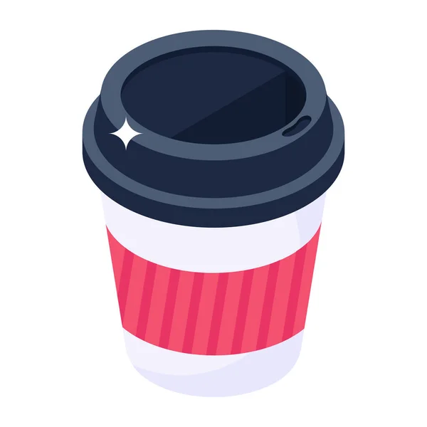 Coffee Cup Icon Isometric Disposable Drink Vector Icons Web Design — Stock Vector