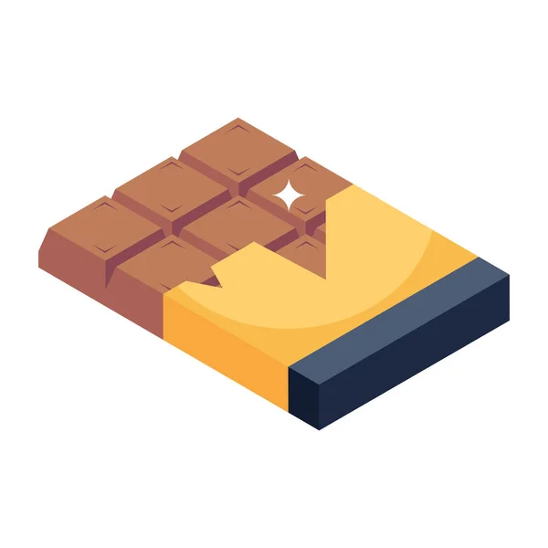 Isometric Vector Illustration Chocolate Cubes Piece Bricks — Stock Vector