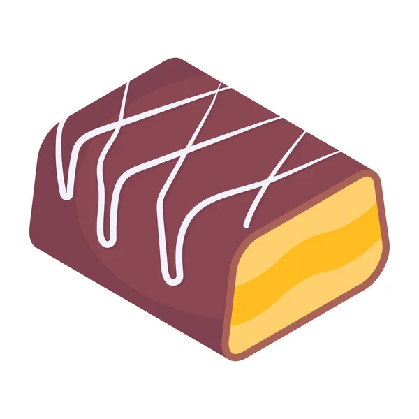 Barra Chocolate Com Design Ilustração Vetorial Creme Waffle — Vetor de Stock