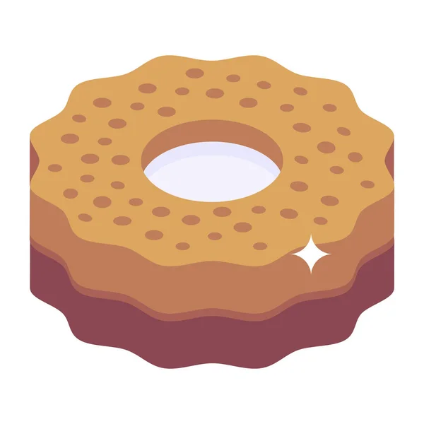 Donut Icon Isometric Chocolate Donuts Vector Icons Web Design Isolated — Stock Vector