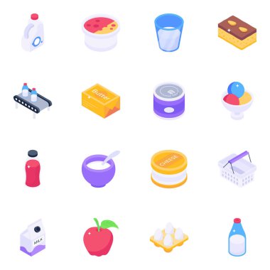 yiyecek simgesi vektör illüstrasyonunu ayarla