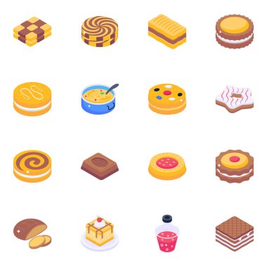 yiyecek simgesi vektör illüstrasyonunu ayarla