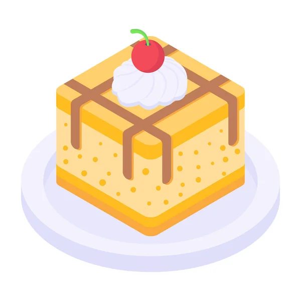 Pastel Icono Vector Ilustración — Vector de stock