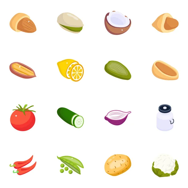 Food Icon Set Vector Illustration — Stock Vector