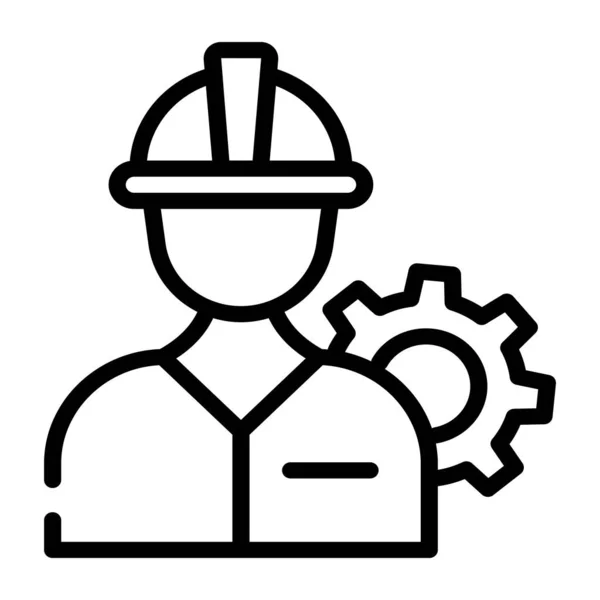Une Icône Ligne Modifiable Ingénieur — Image vectorielle