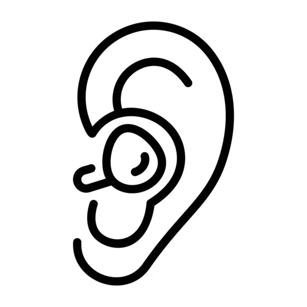 Umrissenes Symbol Der Hörbehinderung — Stockvektor
