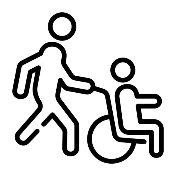 Umrisse Eines Behinderten Mannes — Stockvektor