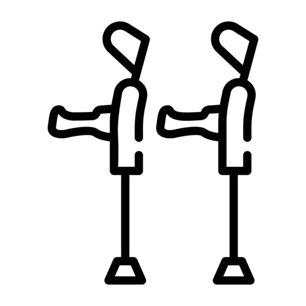 前臂拐杖的高级轮廓图标 — 图库矢量图片