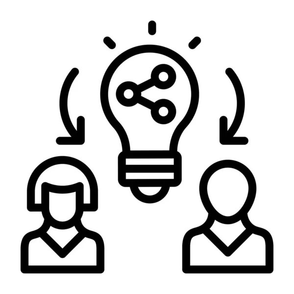 Obtenir Une Icône Ligne Partage Idées — Image vectorielle