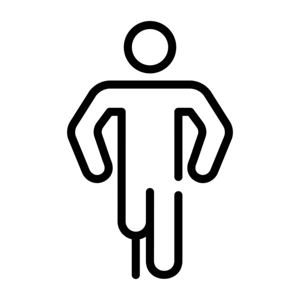 Icona Contorno Disabilitare Uomo — Vettoriale Stock
