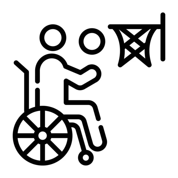 Check Outline Icon Wheelchair — Stock Vector