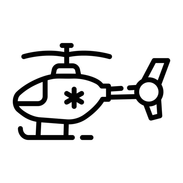 Icona Contorno Elicottero Medico — Vettoriale Stock