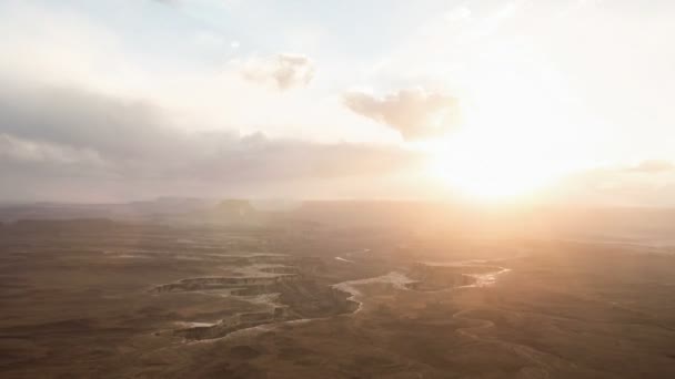 Sungai hijau di canyonlands taman nasional — Stok Video