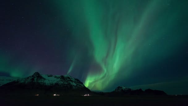 Aurora Auroras boreales en Islandia — Vídeos de Stock