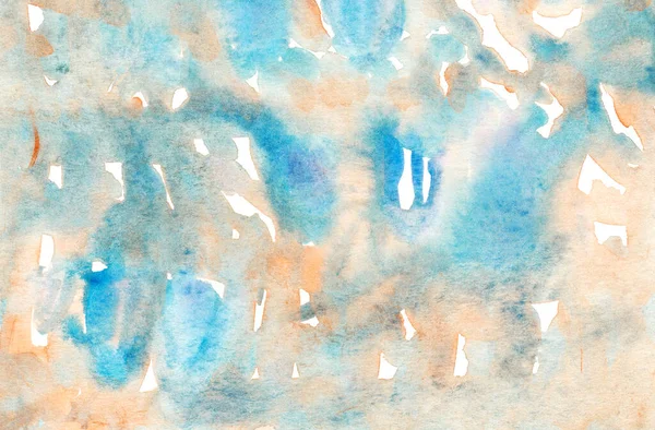 Met Hand Getekende Blauwe Oranje Aquarel Achtergrond Aquarelschilderijen Grappige Achtergrond — Stockfoto