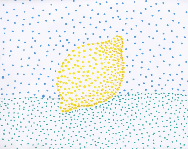 Hand Drawn Lemon Illustration Colorful Pointilism Doodle Illustration — Zdjęcie stockowe