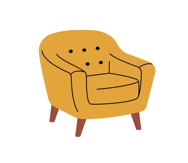 Poltrona Tecido Moderno Confortável Escandinávia Cadeira Vetor Ilustração Móveis Almofadados — Vetor de Stock