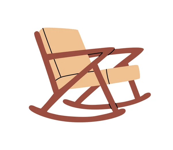 Rocking Chair Vector Hand Drawn Illustration Colored Furniture Living Room — Stock Vector