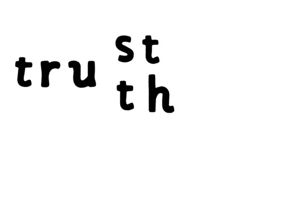 Černé Slovo Bílým Pozadím Kde Napsáno Trust Truth Obchodní Slovo — Stock fotografie