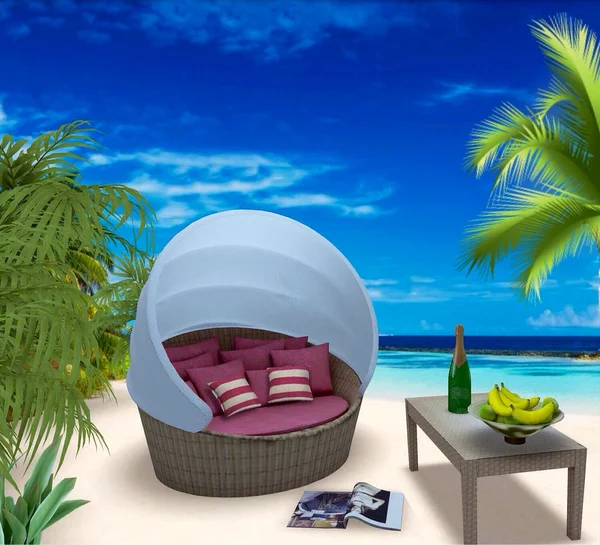 Tropik sahilde güzel manzara