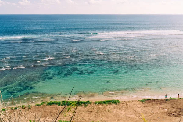 Littoral Pittoresque Avec Eau Mer Turquoise Une Plage Sable Avec — Photo