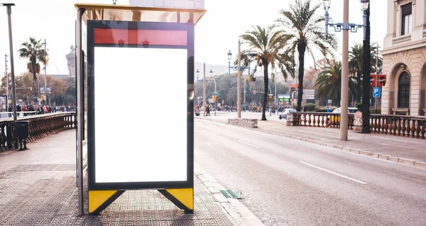 Banner Publicitario Electrónico Vacío Con Pantalla Espacio Blanco Para Mensajes —  Fotos de Stock