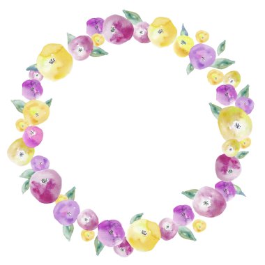 Suluboya çiçek çelengi