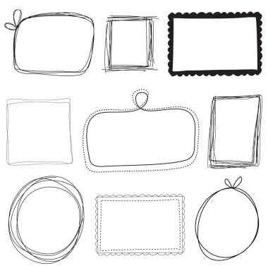 Collection of Hand Drawn Decorative Frames and Frame Overlays clipart