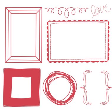 Collection of Hand Drawn Decorative Frames and Frame Overlays clipart