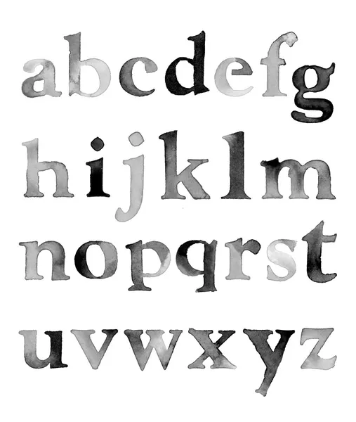 Akvarel abeceda písmen — Stock fotografie