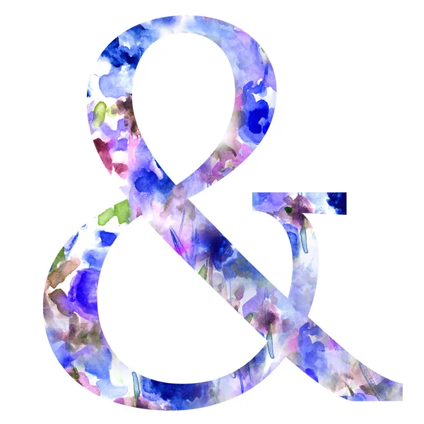 Ampersand mit floraler Textur — Stockfoto