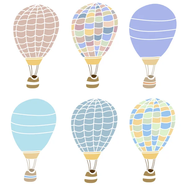 Carina la collezione di mongolfiere. Palloncini colorati ad aria calda — Foto Stock