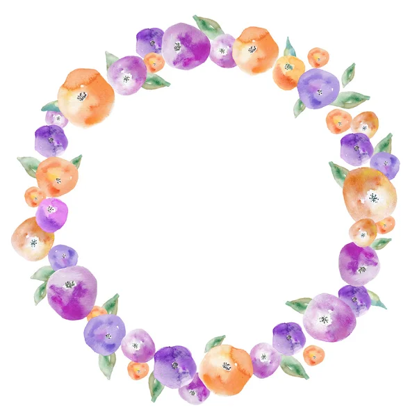 Watercolor Floral Wreath — Stock Photo, Image