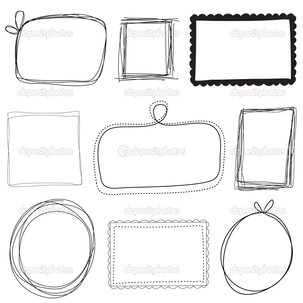 Collection of Hand Drawn Decorative Frames and Frame Overlays