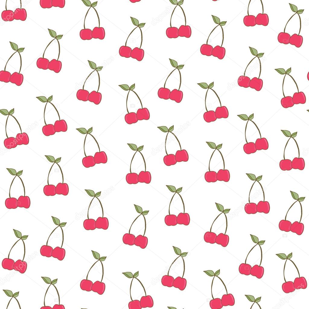 Cute Cherry Background Pattern