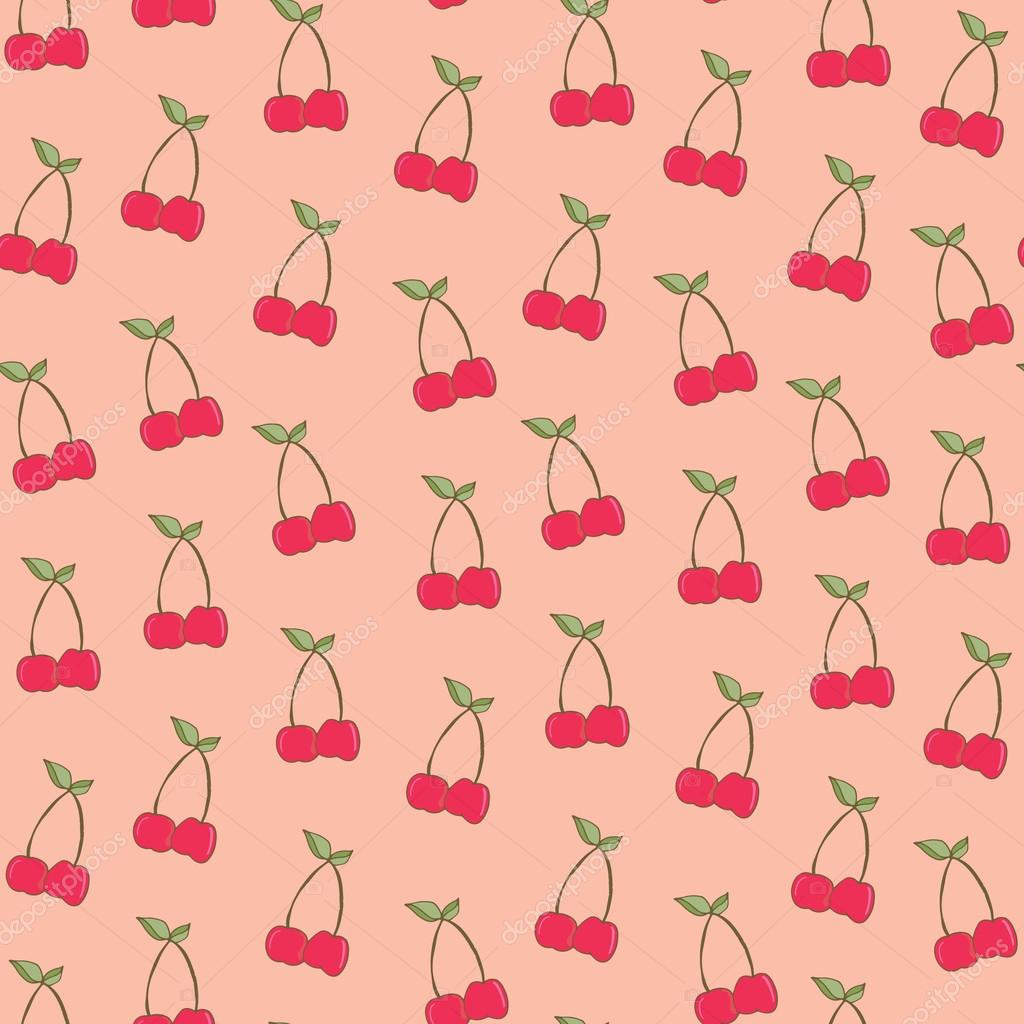 Cute Cherry Background Pattern — Stock Photo © angiemakes 48161425