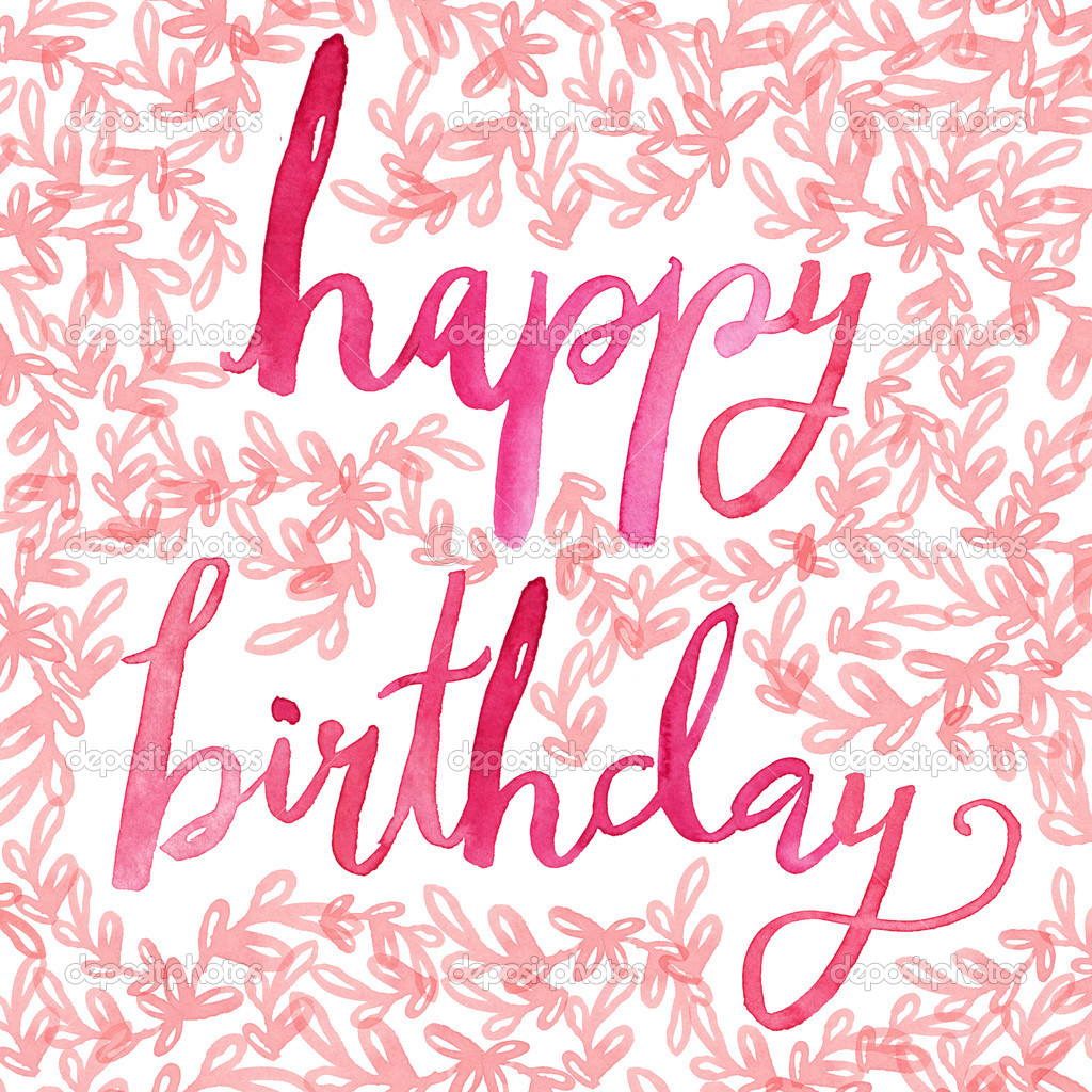 Hand Painted Watercolor Happy Birthday Stock Photo by ©angiemakes 48161509