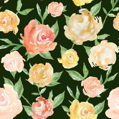 suluboya Şakayık arka plan desen yinelenen. Modern suluboya