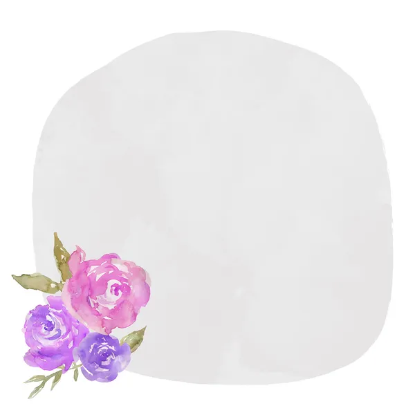 Watercolor Peonies Background With Floral Frame — Stock Photo, Image