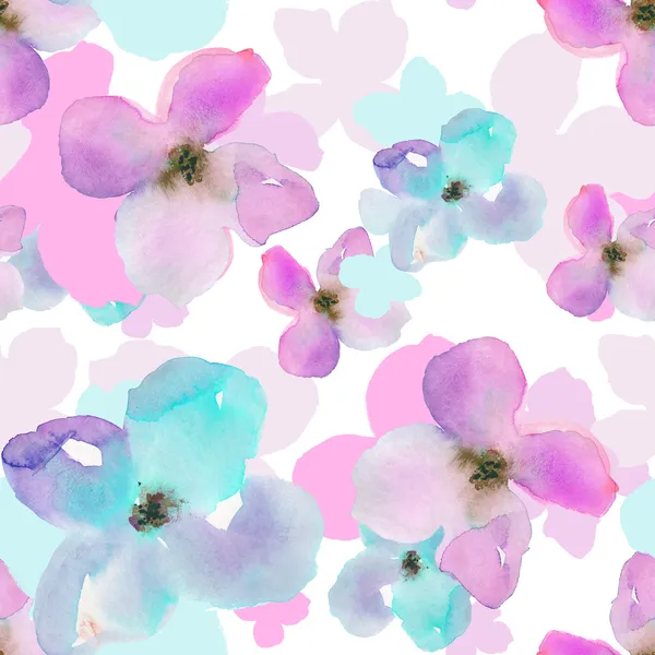 Modern Watercolor Floral Pattern Background — Stock Photo, Image